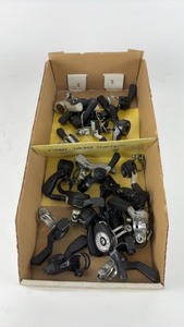 lot 631 image: Box of Assorted Bicycle Thumb Shifters for Parts