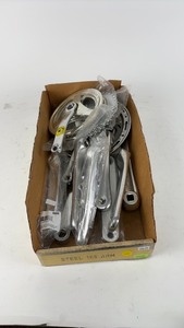 lot 656 image: Box of Steel Bicycle Crank Arms and Chainrings