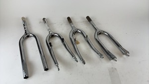 lot 678 image: Set of Bicycle Forks - Chrome Finish with Threaded Steerer Tubes