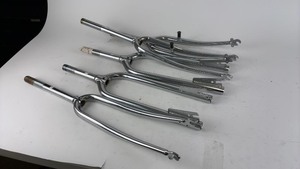 lot 682 image: Set of 4 Chrome Bicycle Forks