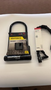 lot 337 image: Kryptonite Keeper U-Lock and Bontrager Combo Keyed Chain Lock