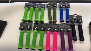 lot 348 image: Collection of 8 Pairs of ODI Lock-On Motorcycle Handlebar Grips in Assorted Colors