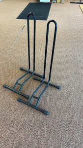 lot 378 image: Pair of Black Metal Bike Stands