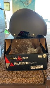 lot 409 image: Triple Eight Dual Certified Multi-Sport Helmet LXL All Black Matte