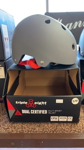 lot 417 image: Triple Eight Dual Certified Multi-Sport Helmet SM - Gun Matte