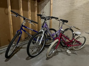 lot 56 image: Set of 3 Used Bicycles Mongoose, Pacific, and Red Childrens Bike