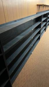 lot 745 image: Set of Wooden Shelving Units for Skates - 8ft x 4ft