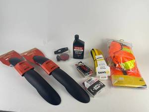 lot 227 image: Collection of Bicycle Accessories Including Mud Guards, Sealant, and Safety Gear