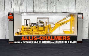 lot 901 image: Allis Chalmers HD-3 Crawler with Industrial Backhoe & Blade Diecast 116