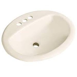 lot 12 image: Glacier Bay Aragon 19 in. Drop-In Round Fireclay Bathroom Sink in Bone    Customer Returns See Pictures