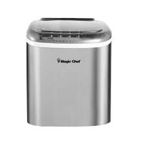 lot 40 image: Magic Chef 27 lbs. Bullet Ice Countertop Ice Maker in Stainless Steel  Customer Returns See Pictures