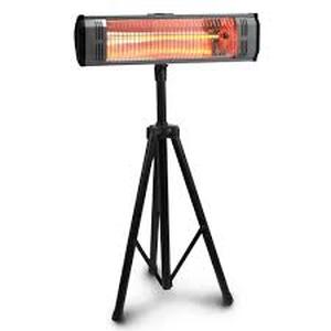 lot 18 image: Lot of HEAT STORM Tradesman 1500-Watt Electric IndoorOutdoor Quartz Infrared Portable Space Heater wTripod Wall and Ceiling Mount, Black   Customer Returns See Pictures