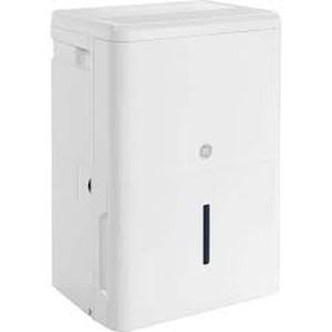 lot 23 image: GE 25-Pints for Damp Rooms Up to 1500 sq. ft. Residential Dehumidifier with Bucket in White    Customer Returns See Pictures