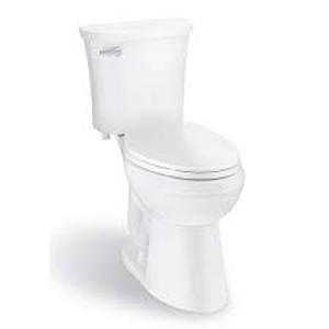 lot 27 image: Glacier Bay Power Flush 12 inch Rough In Two-Piece 1.28 GPF Single Flush Round Toilet in White Seat Included Customer Returns See Pictures