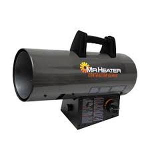 lot 40 image: Mr. Heater Contractor Series 60,000 BTU Forced Air Propane Outdoor Space Heater with 10 ft. Hose and Regulator  Customer Returns See Pictures