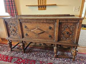 lot 34 image: Antique Jacobean Victorian Sideboard Buffet