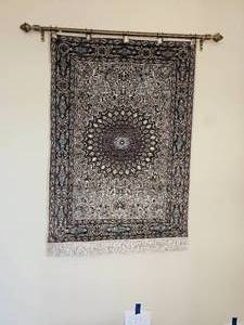 lot 205 image: Stunning Silk Persian Rug Wall Hanging
