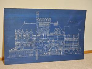 lot 240 image: The University of Pennsylvania Library Building Blue Print