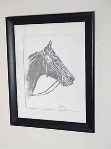 lot 414 image: Pencil Sketch Horse by WS Johansen
