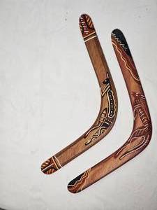 lot 280 image: Australian Souvenirs Hand-painted Boomerang Pair