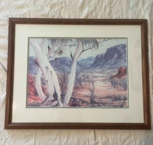 lot 292 image: Awesome Vintage Fine Art Australian Landscape - Albert Namatjira