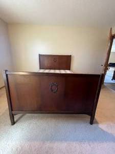 lot 233 image: Antique Walnut Louis XVI Full Size Bed Set