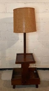 lot 236 image: Awesome MCM Vintage Tiered Accent Table Floor Lamp