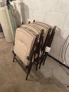 lot 455 image: Set of Four Cushioned Folding Chairs