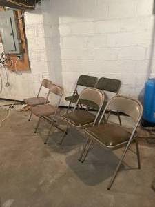 lot 454 image: Group of Six Married Folding Card Table Chairs