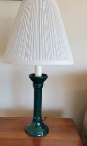 lot 175 image: Forest Green Ceramic Candlestick Lamp