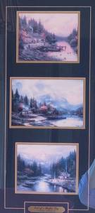 lot 192 image: Framed Thomas Kincaid End of a Perfect Day Tryptych