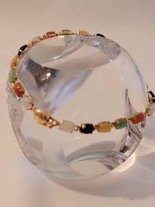 lot 110 image: Classic 14K Gemstone Link Bracelet
