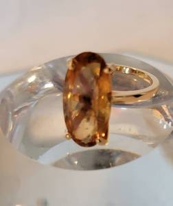 lot 103 image: 18K Yellow Gold 14 Carat Citrine Cocktail Ring  Size 6 5g