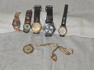 lot 152 image: 10k Plated Hampden Vintage Cocktail Watch Group