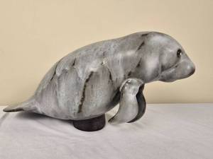 lot 74H image: Adorable Vintage Ceramic Animal Statuette - Andersen Designs - Manatee