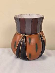 lot 97 image: SIGNED Steve Schrepfman Terra Cotta Studio Art Vase