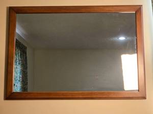 lot 250 image: Cozy Wood Frame Accent Mirror