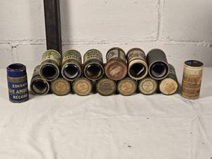 lot 24A image: Brilliant Antique Edison Amberol Record Cylinder Collection - (15)