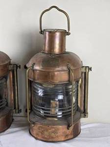 lot 20B image: Vintage Japanese Copper Marine Masthead Lantern - Nippon Sento Co. - B