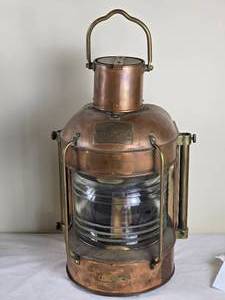 lot 20A image: Vintage Japanese Copper Marine Masthead Lantern - Nippon Sento Co. - A