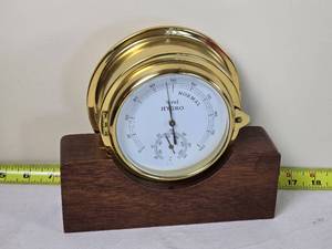 lot 305 image: Vintage Seth Thomas Marine Barometer