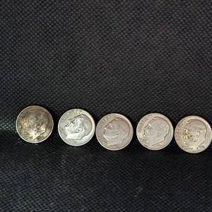 lot 37 image: 5-Roosevelt Silver Dimes