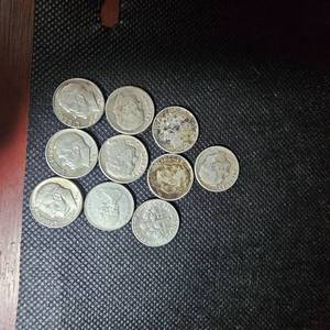 lot 47 image: 10-Roosevelt Silver Dimes