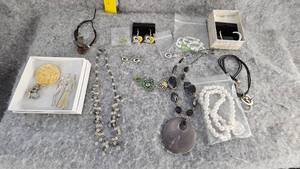 lot 56 image: Vintage Jewelry, Green Bay Packers Earring, Necklaces and Pins