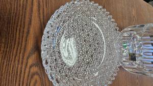 lot 117 image: Lead , Crystal Bowl and Dish, diamond cut on bottom, lots of luster
