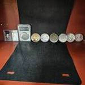 lot 128 image: Lot of Novelty Fake Coins, slabs-9 Count