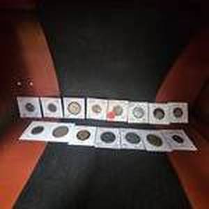 lot 148 image: Lot of 15 Foreign Coins, Carded