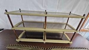 lot 1 image: GlassWood Shelf and Wood Dcor Top  50w x 15d x 25 12h