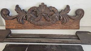 lot 3 image: Decorative Dresser Top Piece with Griffin Style 48w x 17h