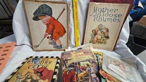 lot 26 image: Mother GooseFairy Tale Book Lot, Collapsible Doll House